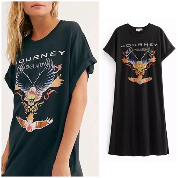 Dresses & Skirts - Journey Revelation Black Graphic T-Shirt Dress
